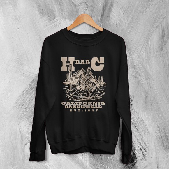 Nature Desert Vibes Cowboy Retro California Outdoor Adventure Hiking Sweatshirt - Picture 1 of 5